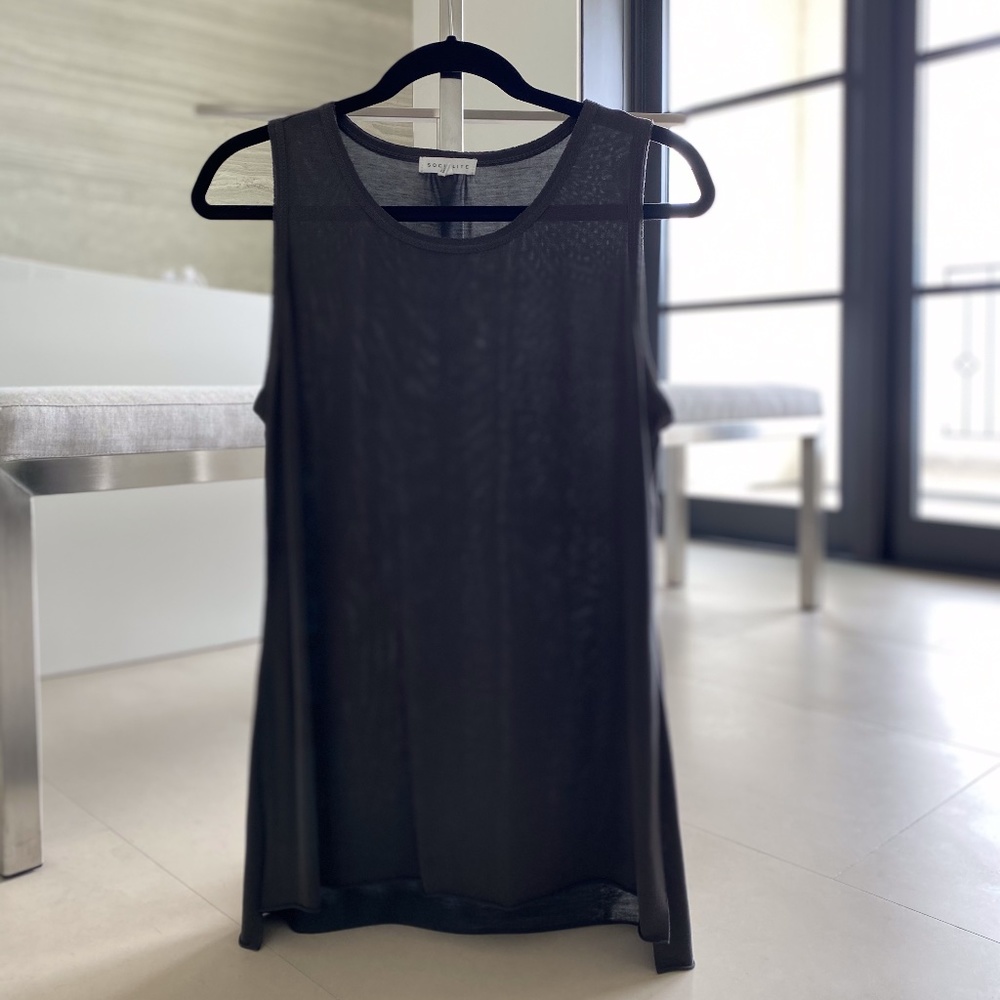 Dark Grey Long Tank Top